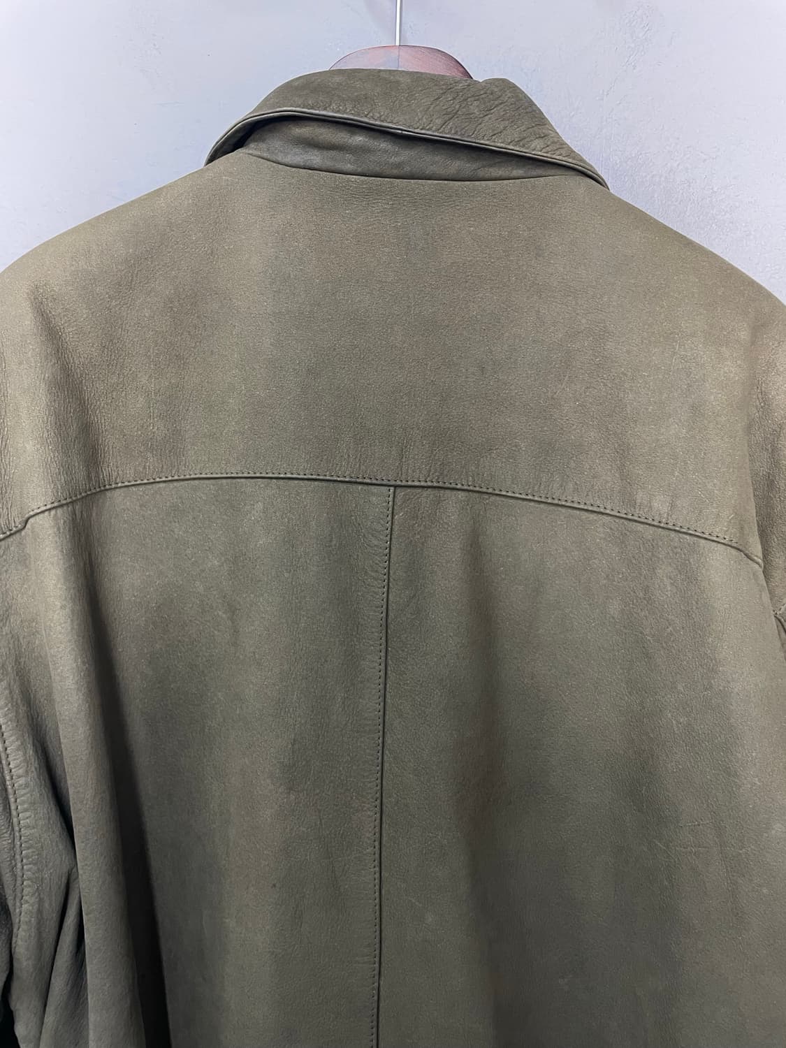 빈티지 올리브 그린 가죽 봄버 자켓 H2438 상품이미지9