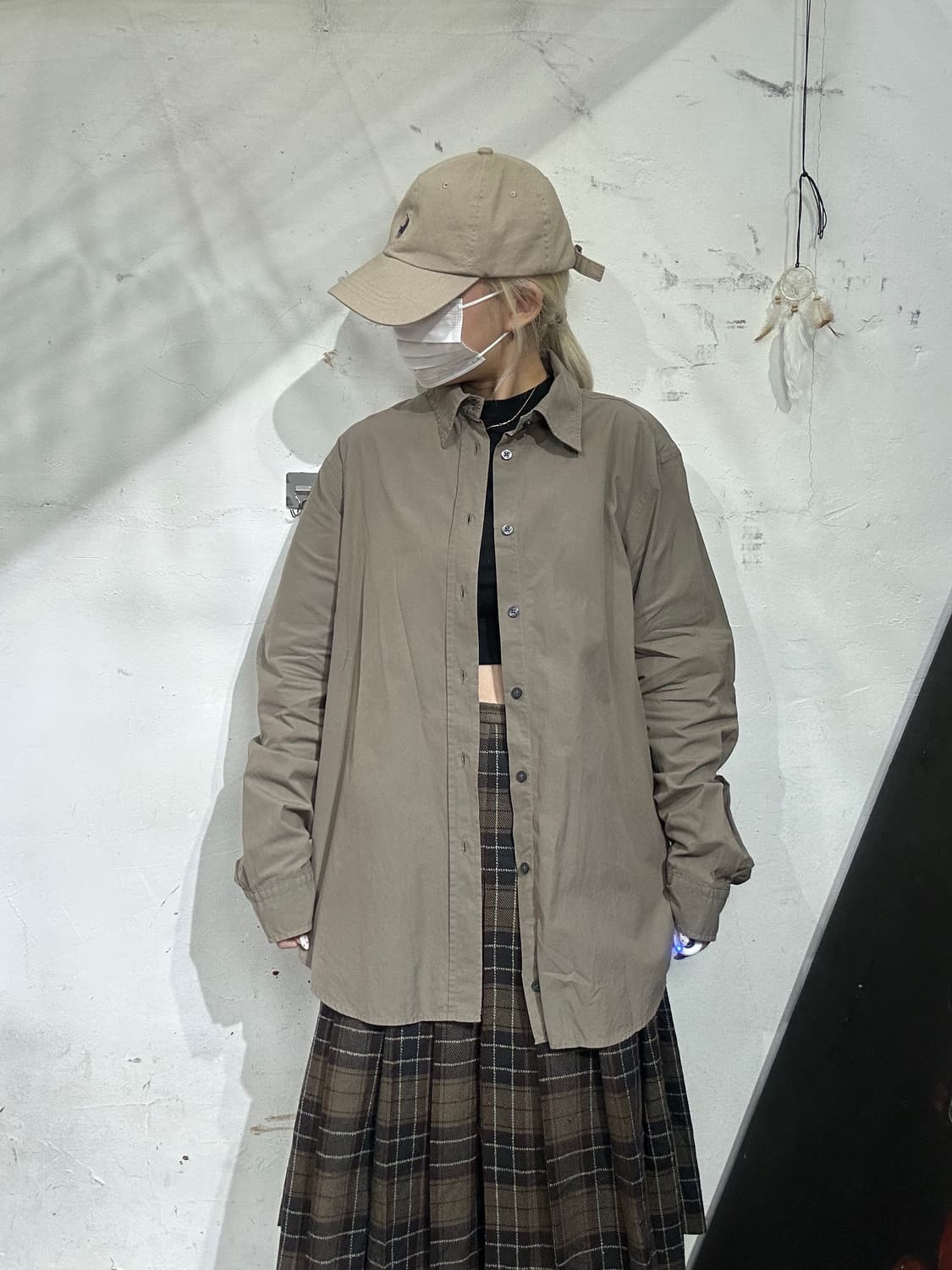 Ck 캘빈 클라인 브라운 베이지 솔리드 셔츠 L 상품이미지2