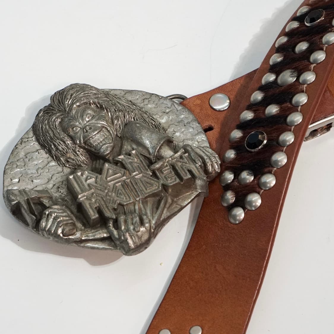 1981s 아이언메이든 빅 버클 스터드 벨트 상품이미지4