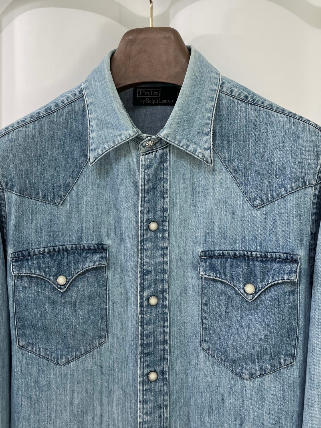 폴로 랄프로렌 콘초 사우스 웨스턴 워시드 데님 셔츠 상품이미지5