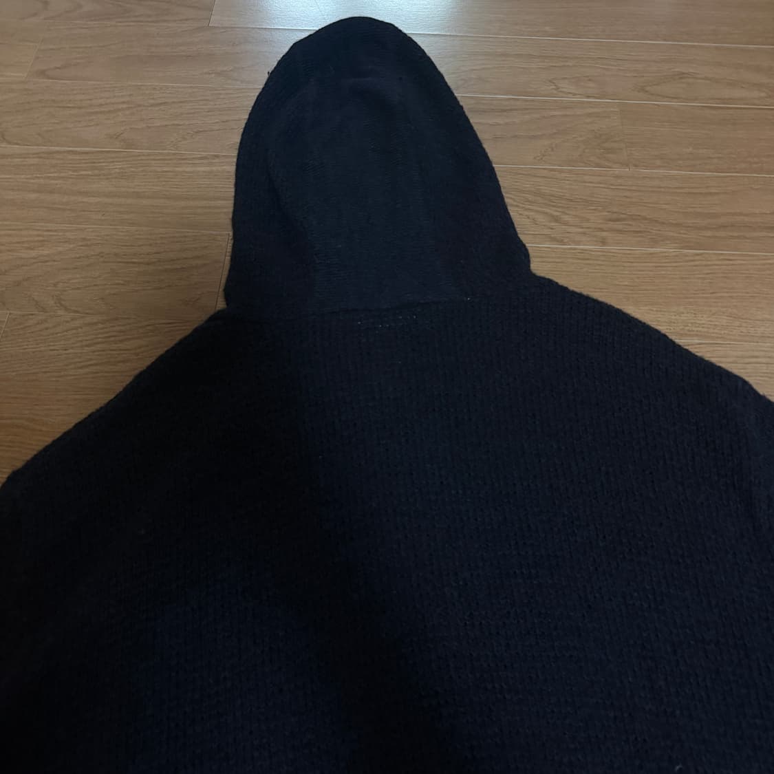 해칭룸 부클 니트 후드집업 블랙 3사이즈 상품이미지7