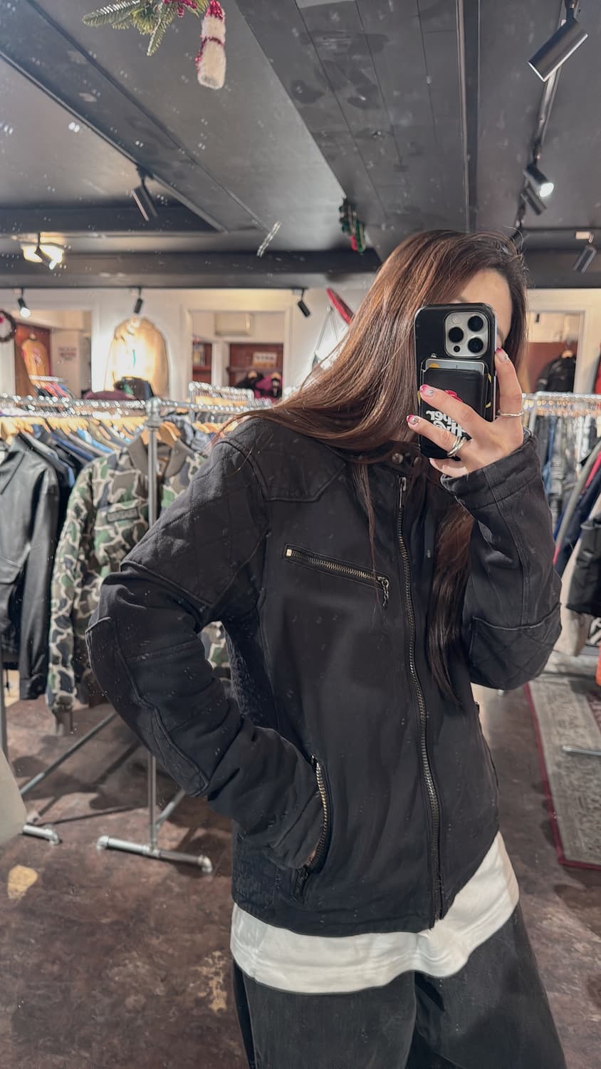 폴로 랄프로렌 피그먼트 누빔 블랙 바이커 자켓 집업자켓 S 상품이미지8