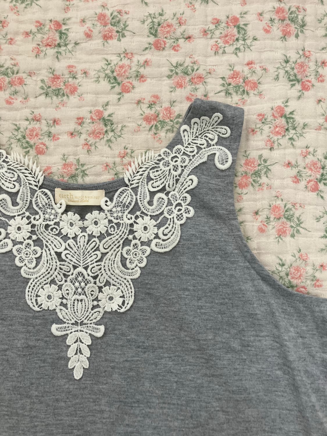 빈티지 어스 뮤직 그레이 크로셰 슬리브리스 1087 모리걸 y2k 스트릿 상품이미지3