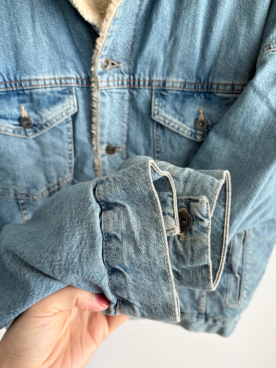 자라 ZARA MAN 쉐르파 데님 자켓 XL 상품이미지5