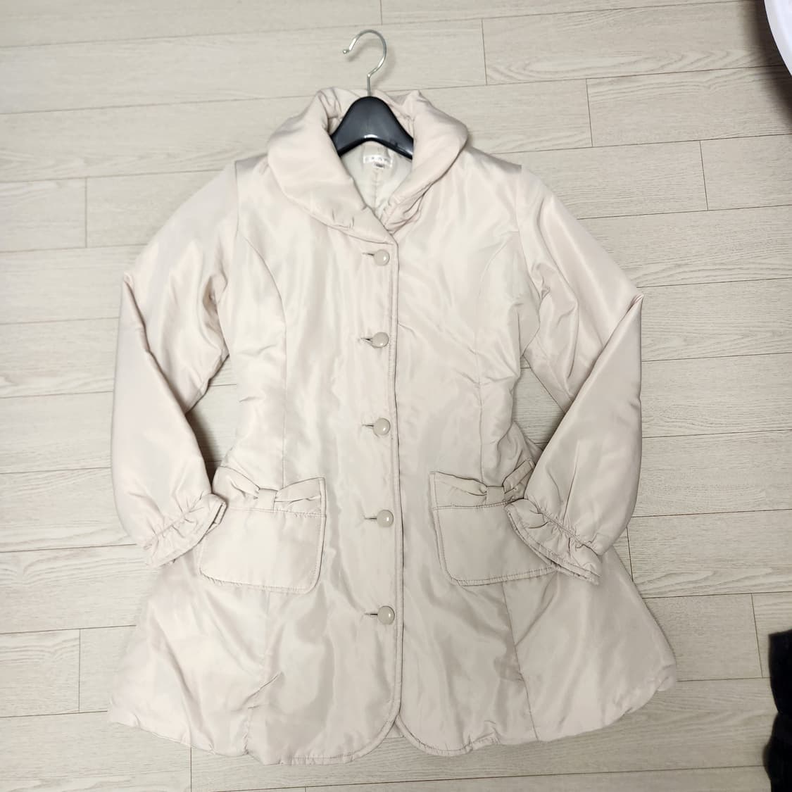 유일매물 갸루 아이보리 화이트 리본 패딩 히메갸루 상품이미지1