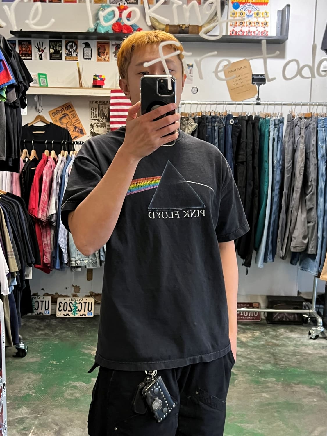 00's [XL] 핑크플로이드 다크사이드 프리즘 빈티지 밴드티셔츠 상품이미지3