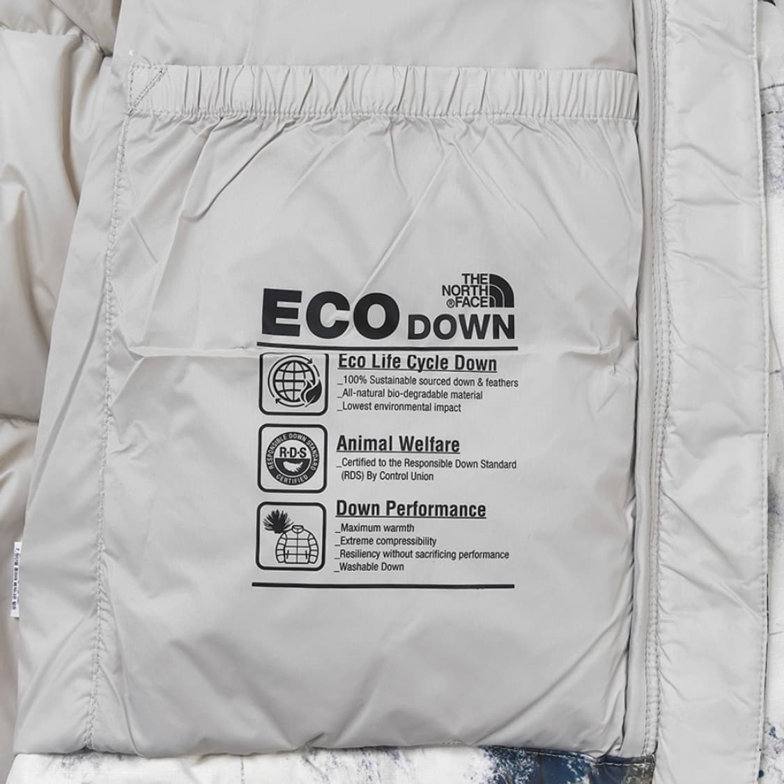 노스페이스 화이트 라벨 노벨티 눕시 다운 자켓 프린트 화이트 샌드 상품이미지4