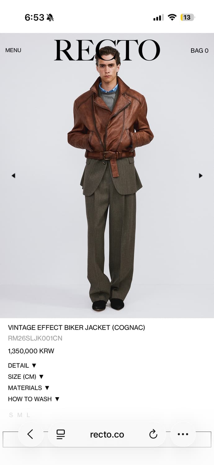 렉토 빈티지 레더 자켓 M사이즈 새상품 상품이미지2