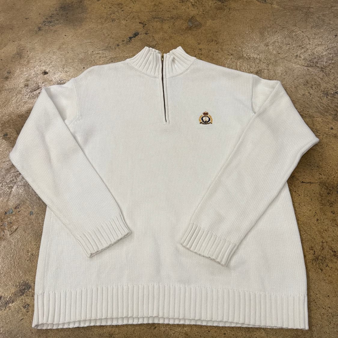 폴로 랄프로렌 화이트 니트 반집업  상품이미지2