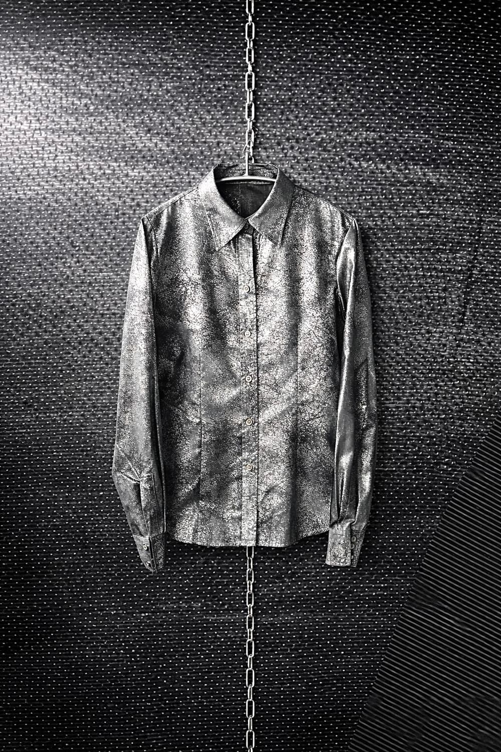 메탈릭 실버코팅 셔츠 상품이미지1