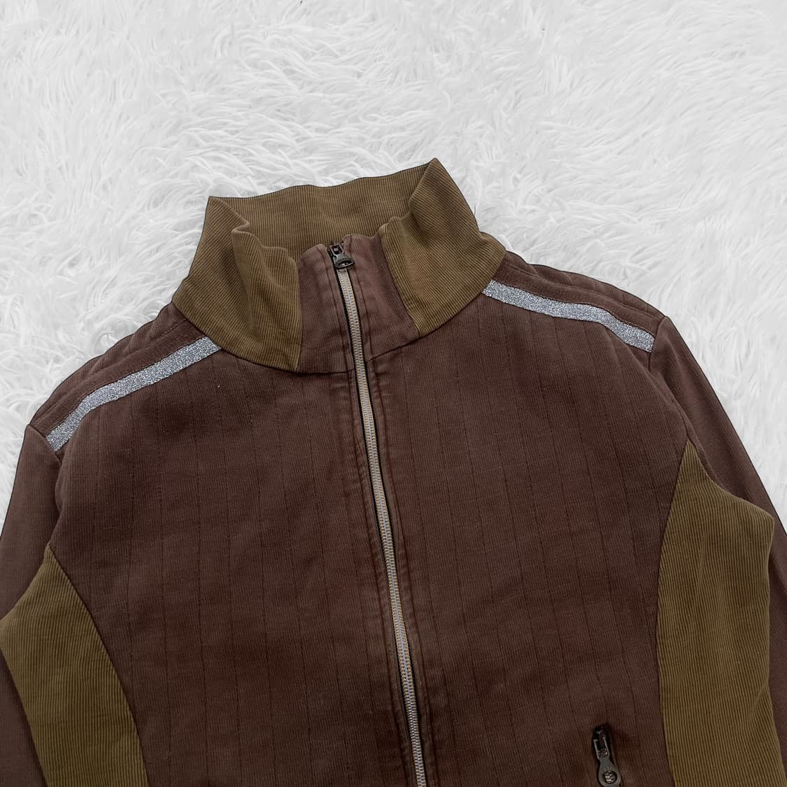 디젤 Diesel 스웻 레이싱 집업 브라운 상품이미지3