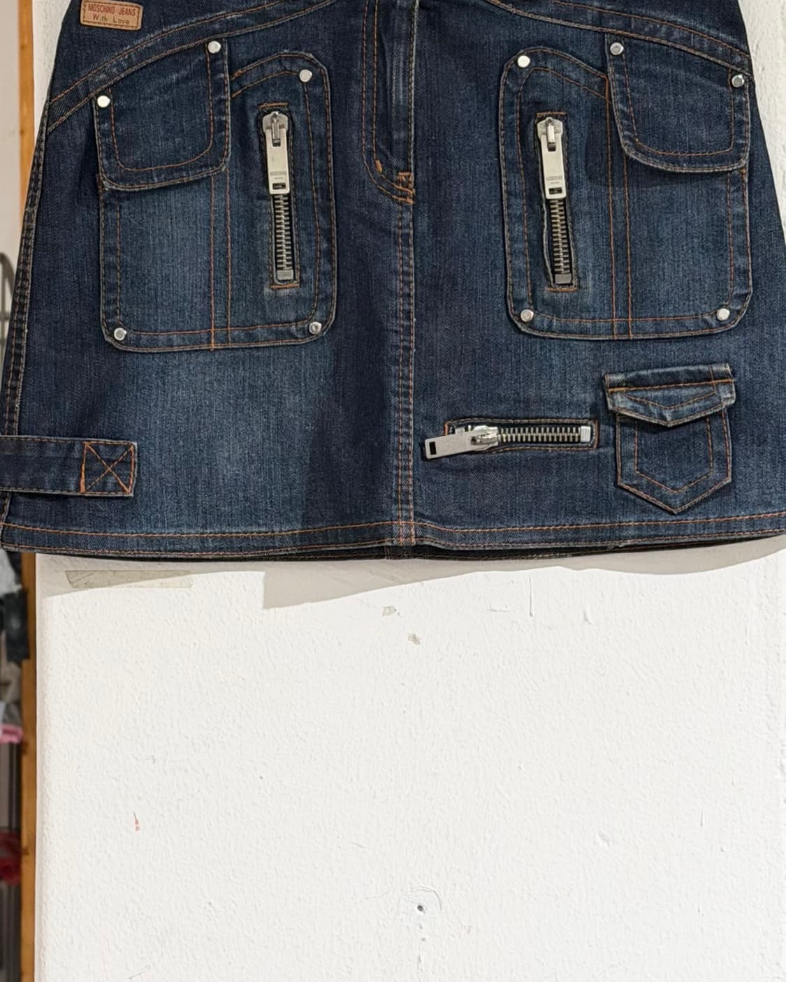 모스키노 진스 데님 포켓 더블버튼 미니 스커트 상품이미지3
