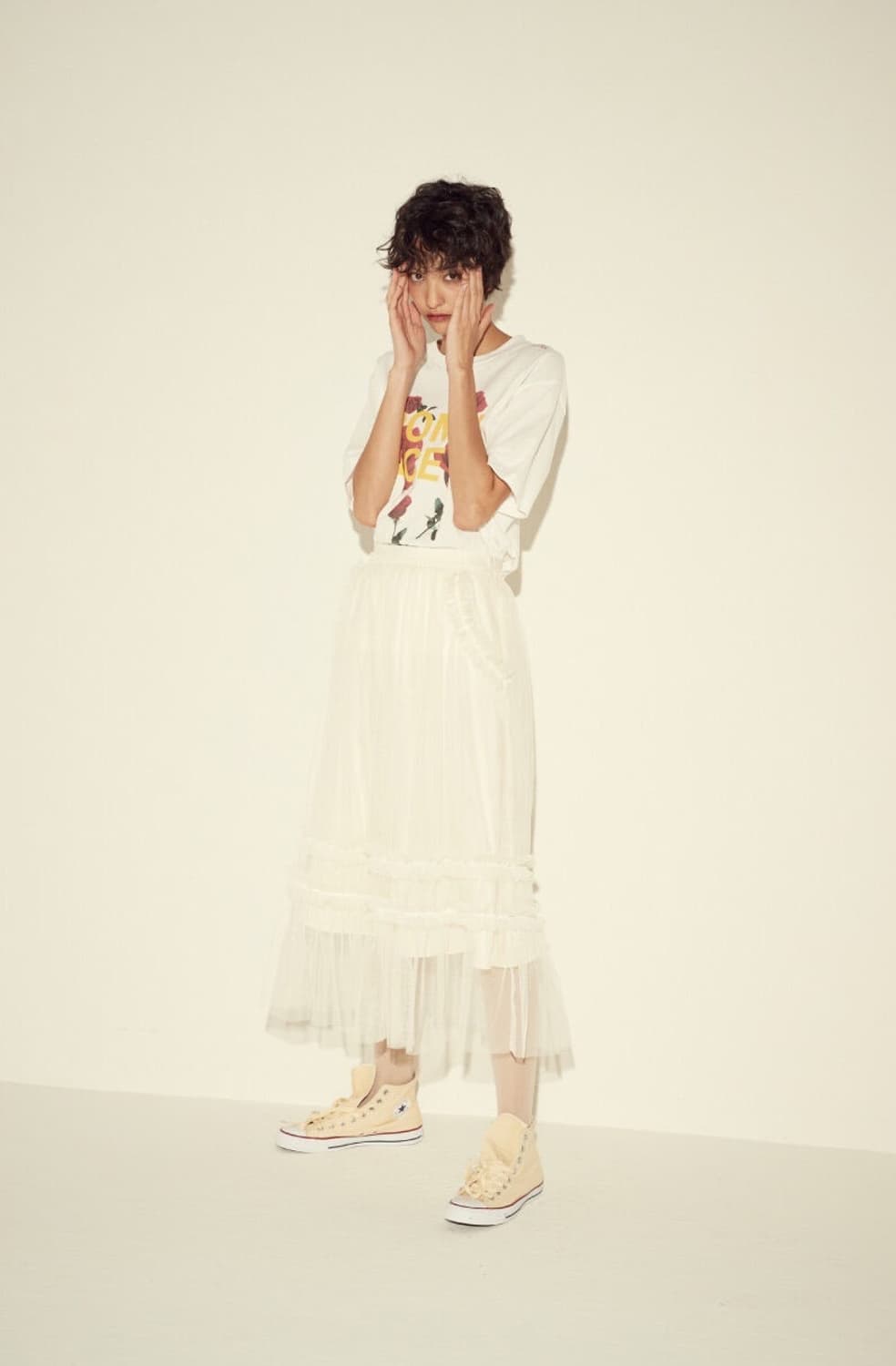 쟈니헤잇재즈 밴딩 튤 스커트 아이보리 상품이미지2