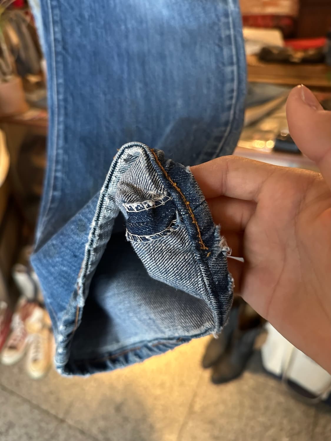 70s USA 빈티지 리바이스 517 66전기 부츠컷 데님 팬츠 상품이미지4