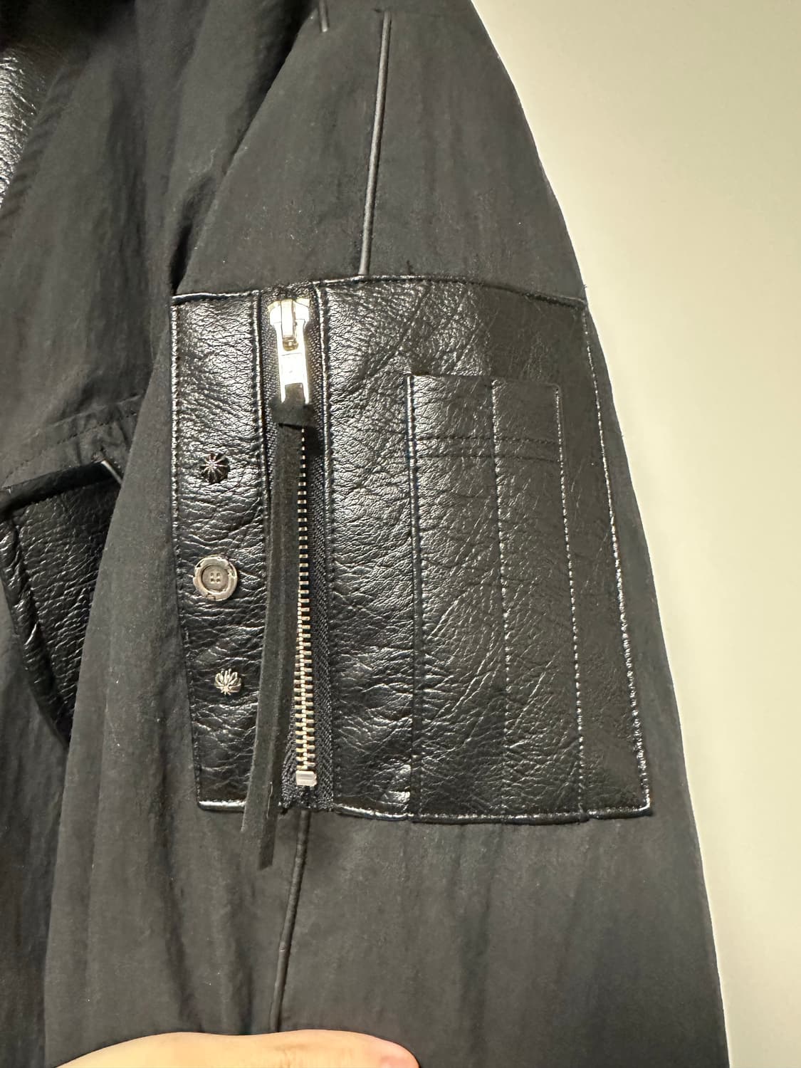 [1] Rssc x 포그서비스 파이어맨 레더 믹스 코튼 봄버 자켓 상품이미지2