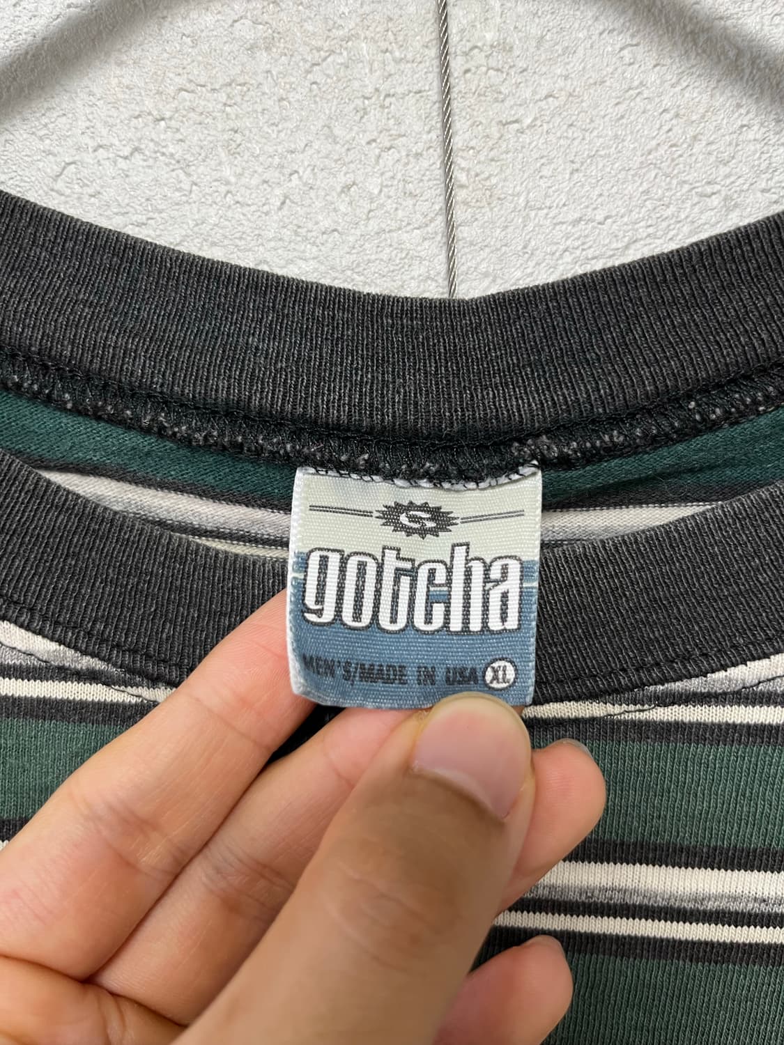 90s 빈티지 gotcha 스트라이프 티셔츠 스케이터 상품이미지3