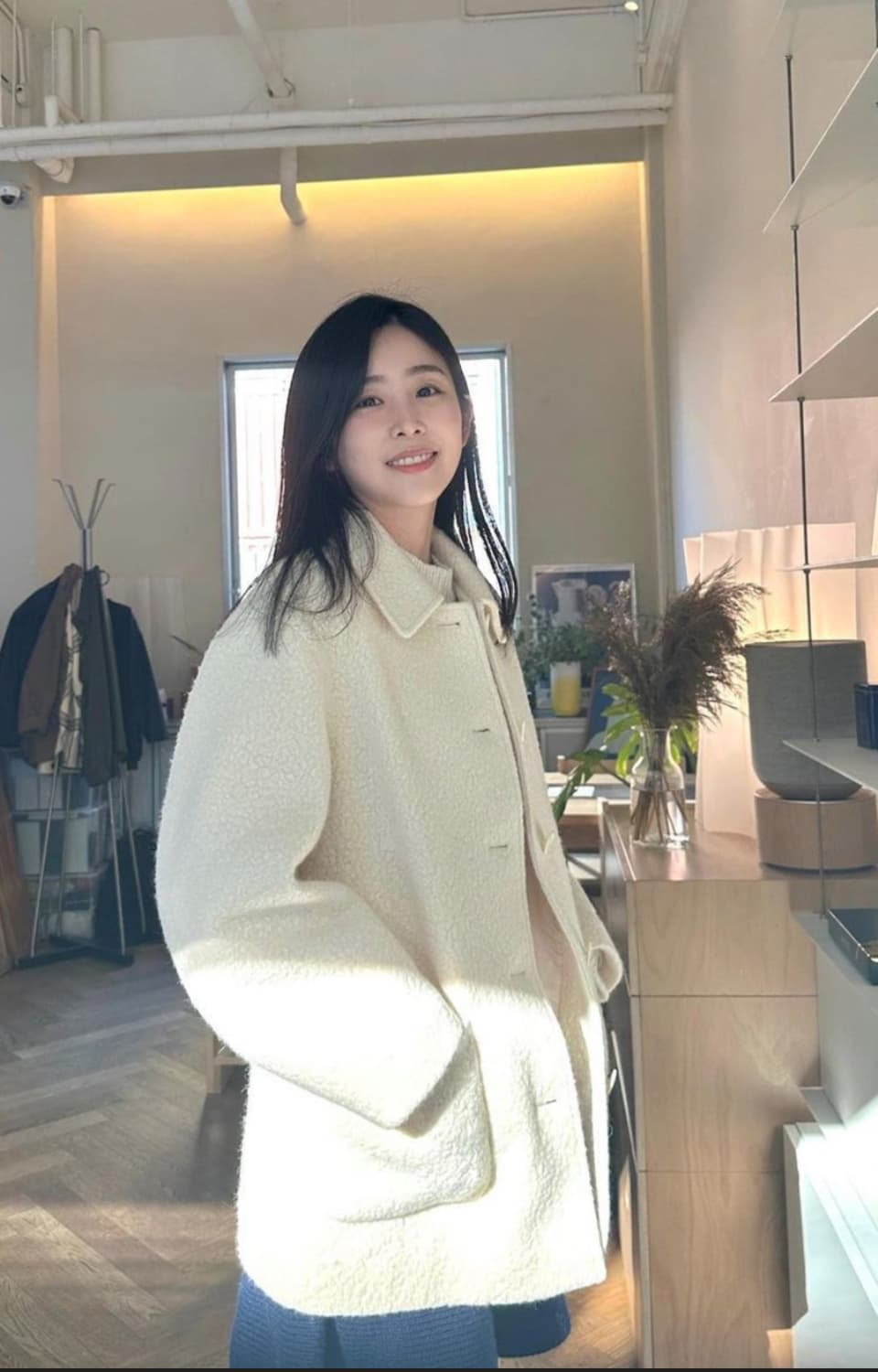 정가30만 YUERE 유에르 울 알파카 하프 코트 하트시그널 박지현 착용 상품이미지2