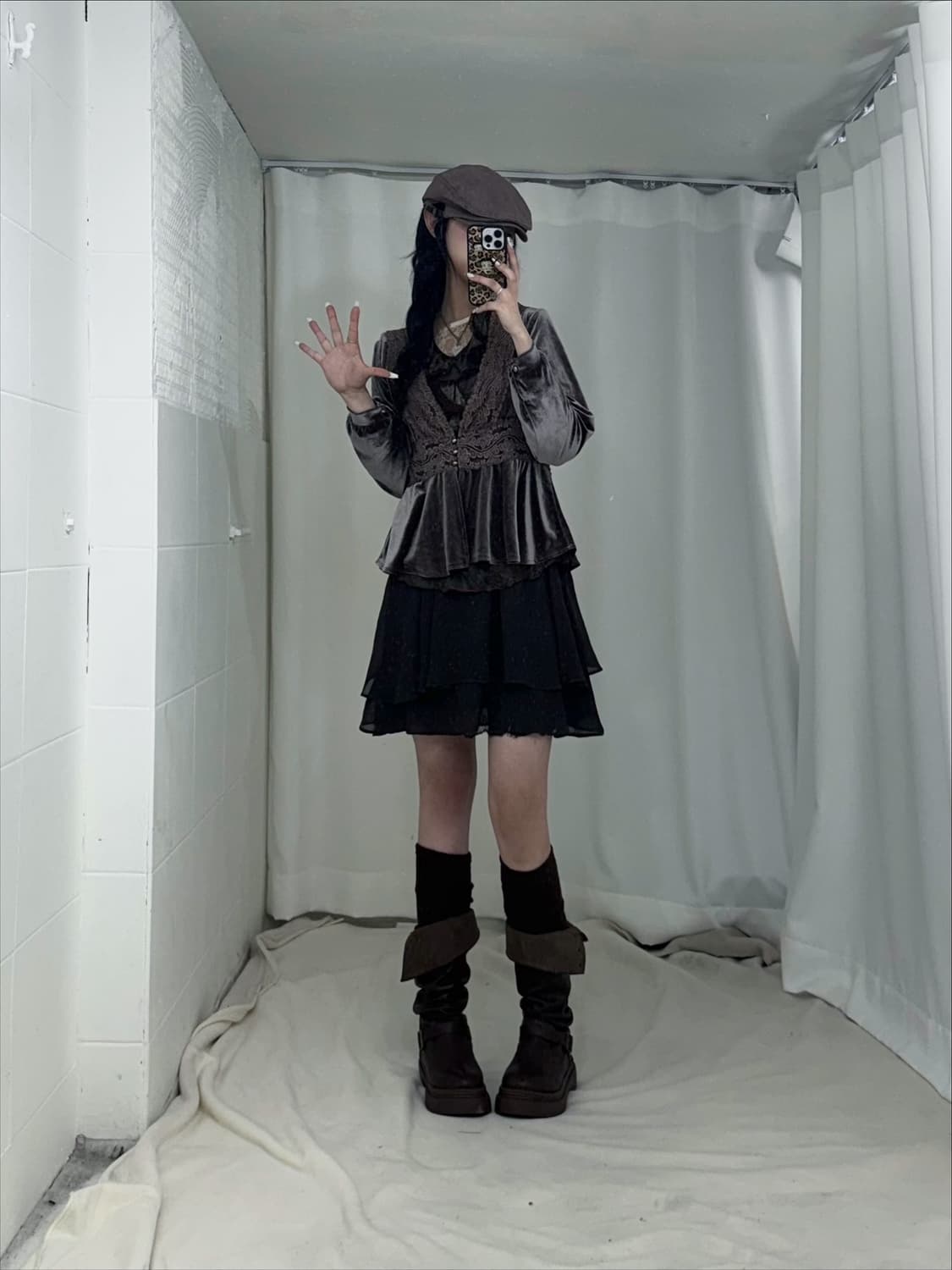 무채색 레오파드 오리엔탈 코디세트 상품이미지2