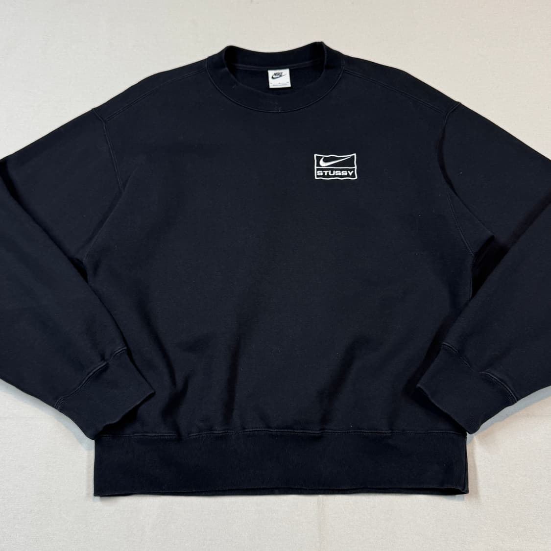 S) 나이키 스투시 NRG 워시드 플리스 크루넥 블랙 상품이미지2