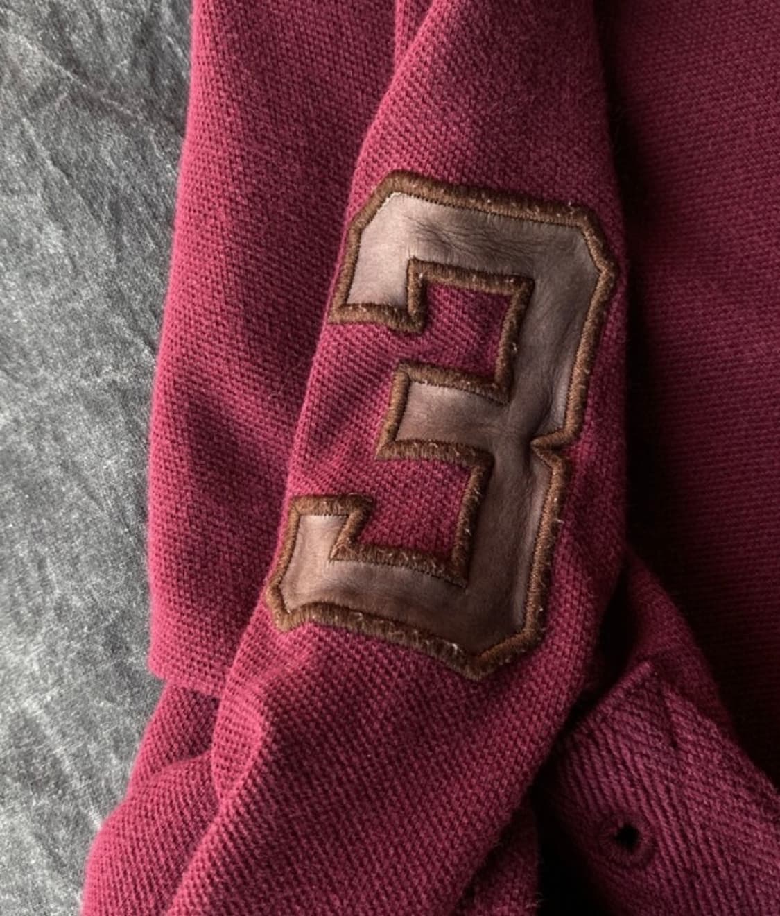 폴로 랄프로렌 버건디 컬러의 빅포니 롱슬리브 카라 티셔츠 s 상품이미지5