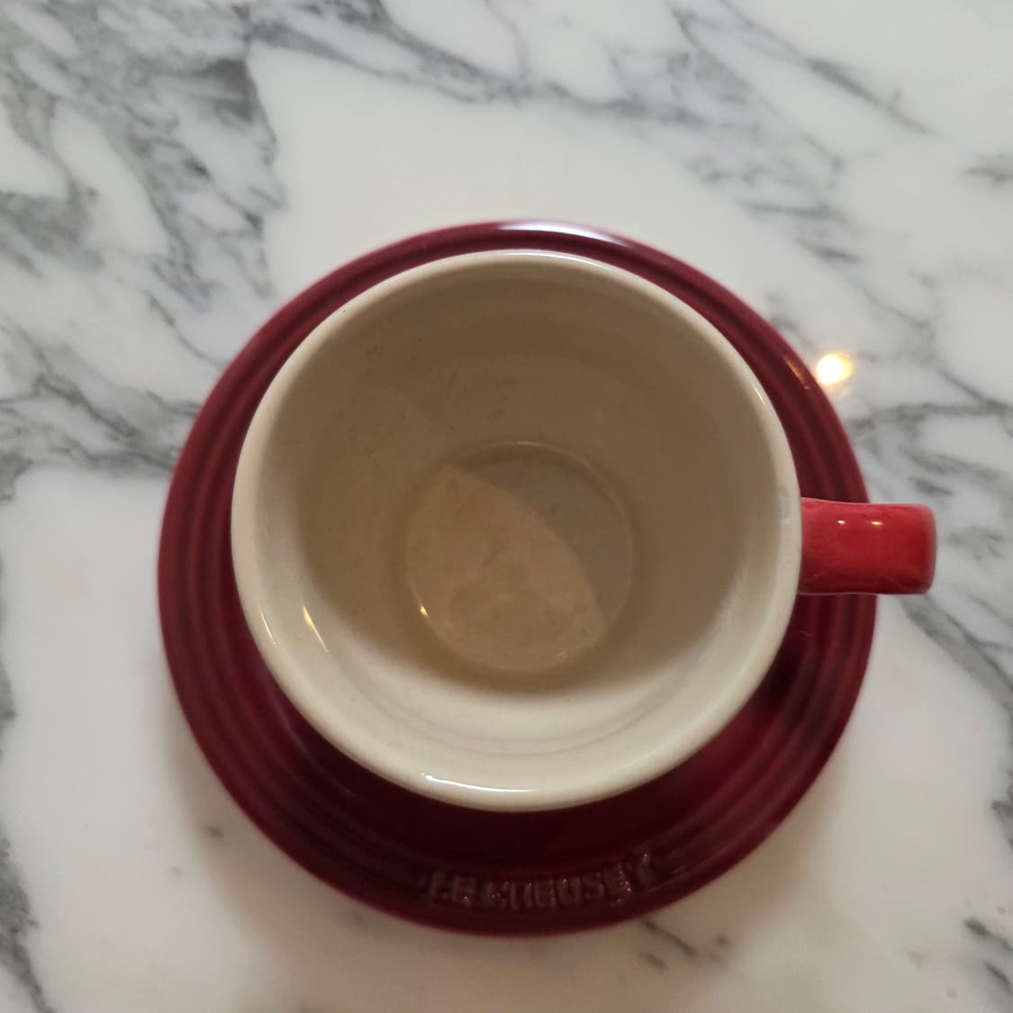 미사용 르크르제 찻잔 세트 커피잔 소서 2인조 2P 레드 르쿠르제 상품이미지4