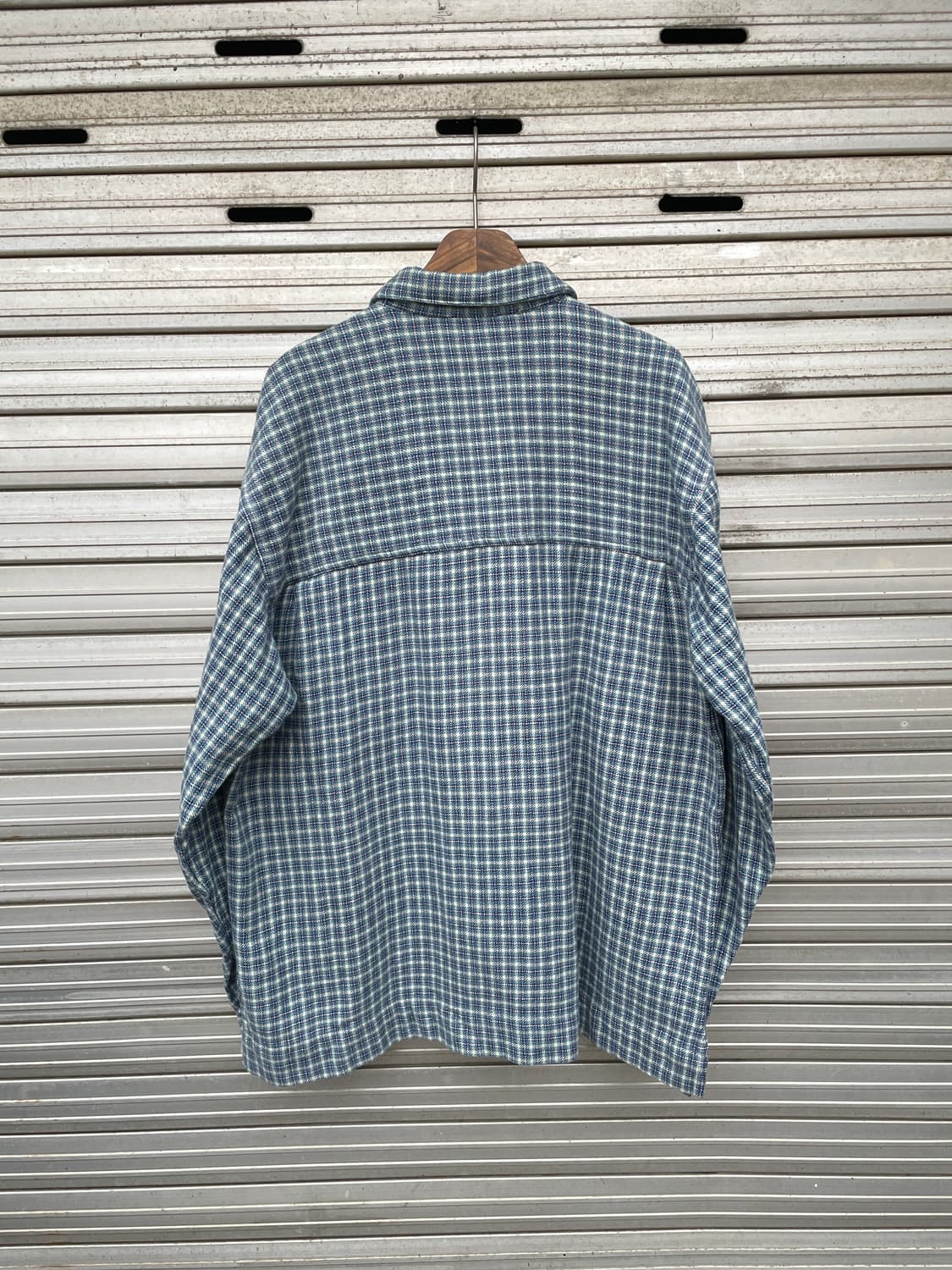 90-00s Bit*h Sky Blue Flannel Zip-up 상품이미지9