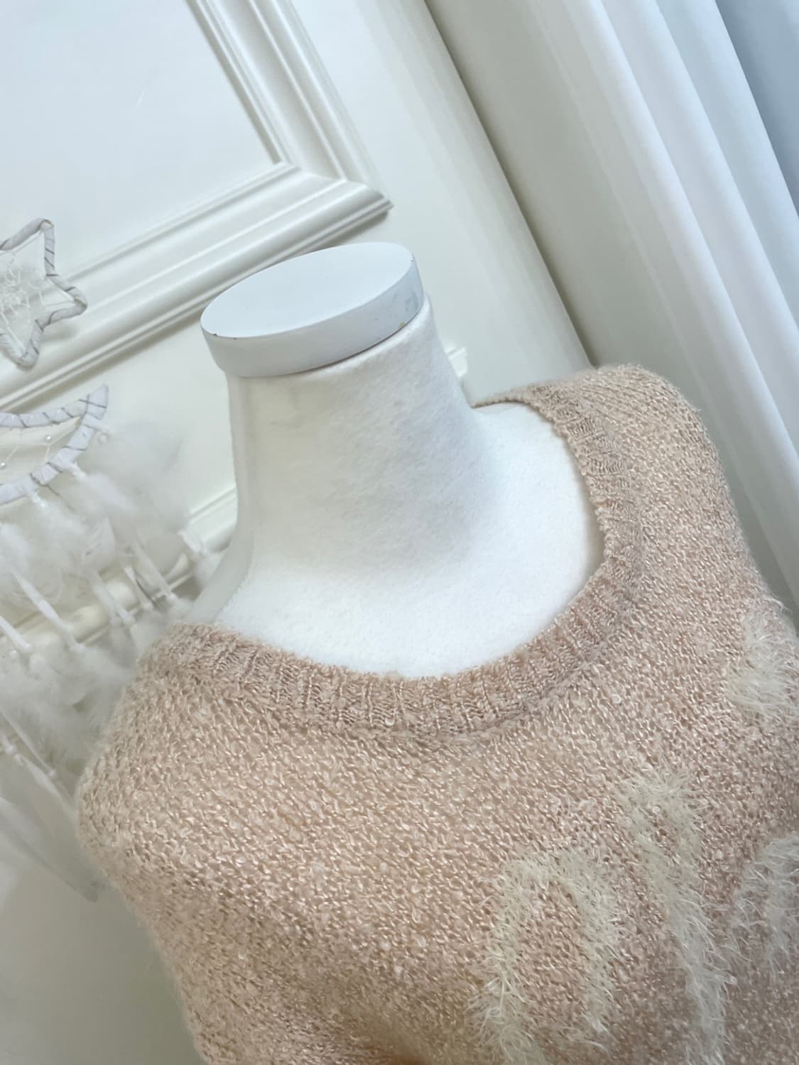 sheer coral lovely boucle knit top 상품이미지7