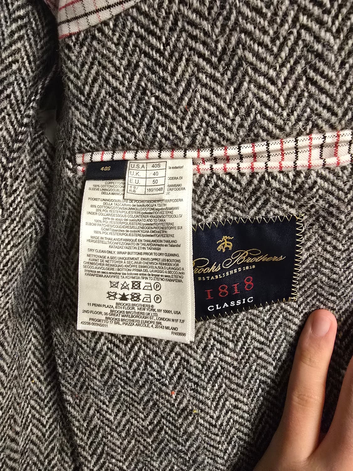 브룩스브라더스 해리스트위드 헤링본 자켓 1818라인 상품이미지5