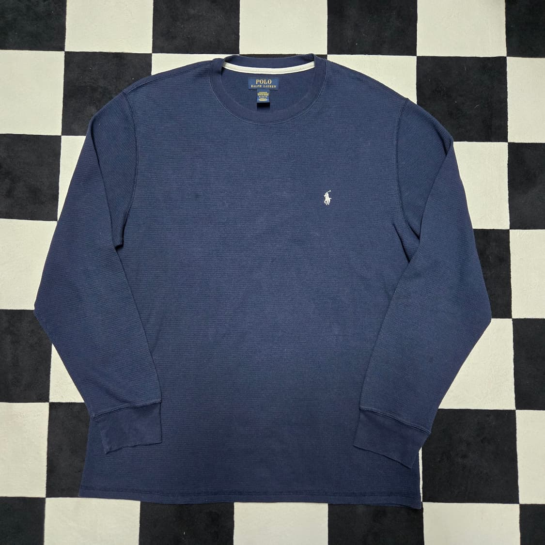 XL 폴로랄프로렌 와플 롱슬리브 긴팔티셔츠 네이비 상품이미지1