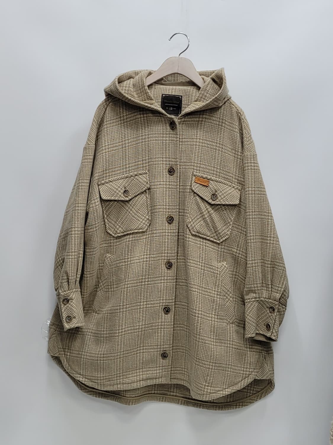 써스데이아일랜드 오버핏 셔츠형 울 후드 아우터 / 여 S (85-160) 상품이미지1