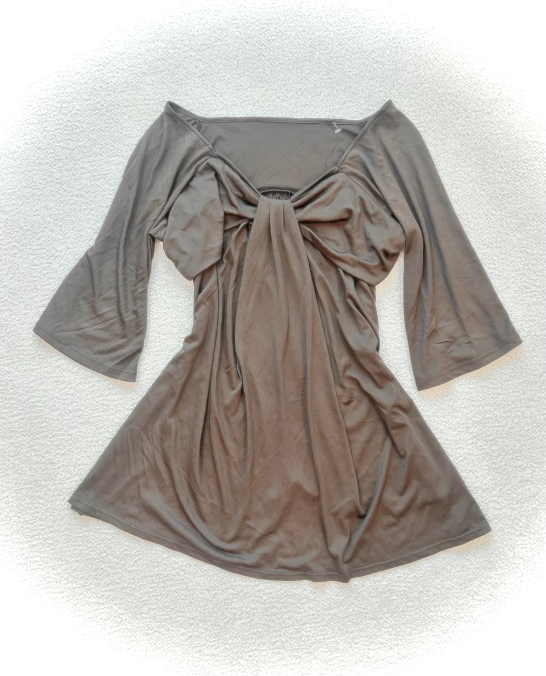 빈티지 초코 리본 꼬임 오프숄더 원피스 라떼갸루 오네갸루 모리걸  상품이미지1