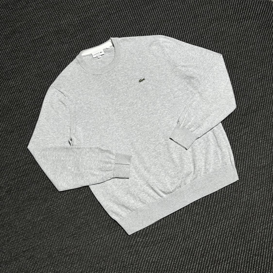 [XL] Lacoste 라코스테 신형 그레이 코튼 라운드 니트 상품이미지2