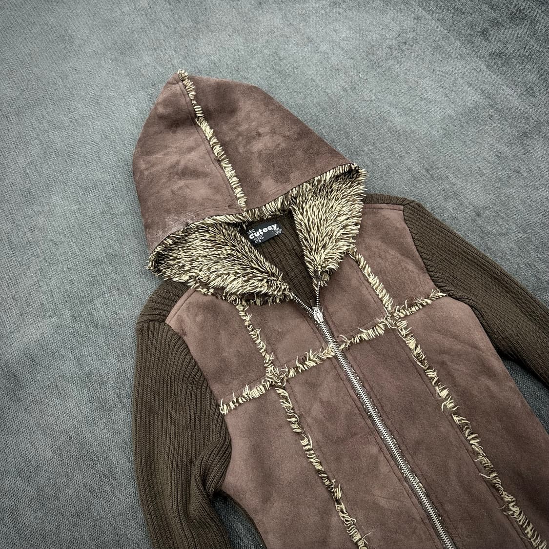 Crossline fur hood jacket 상품이미지4