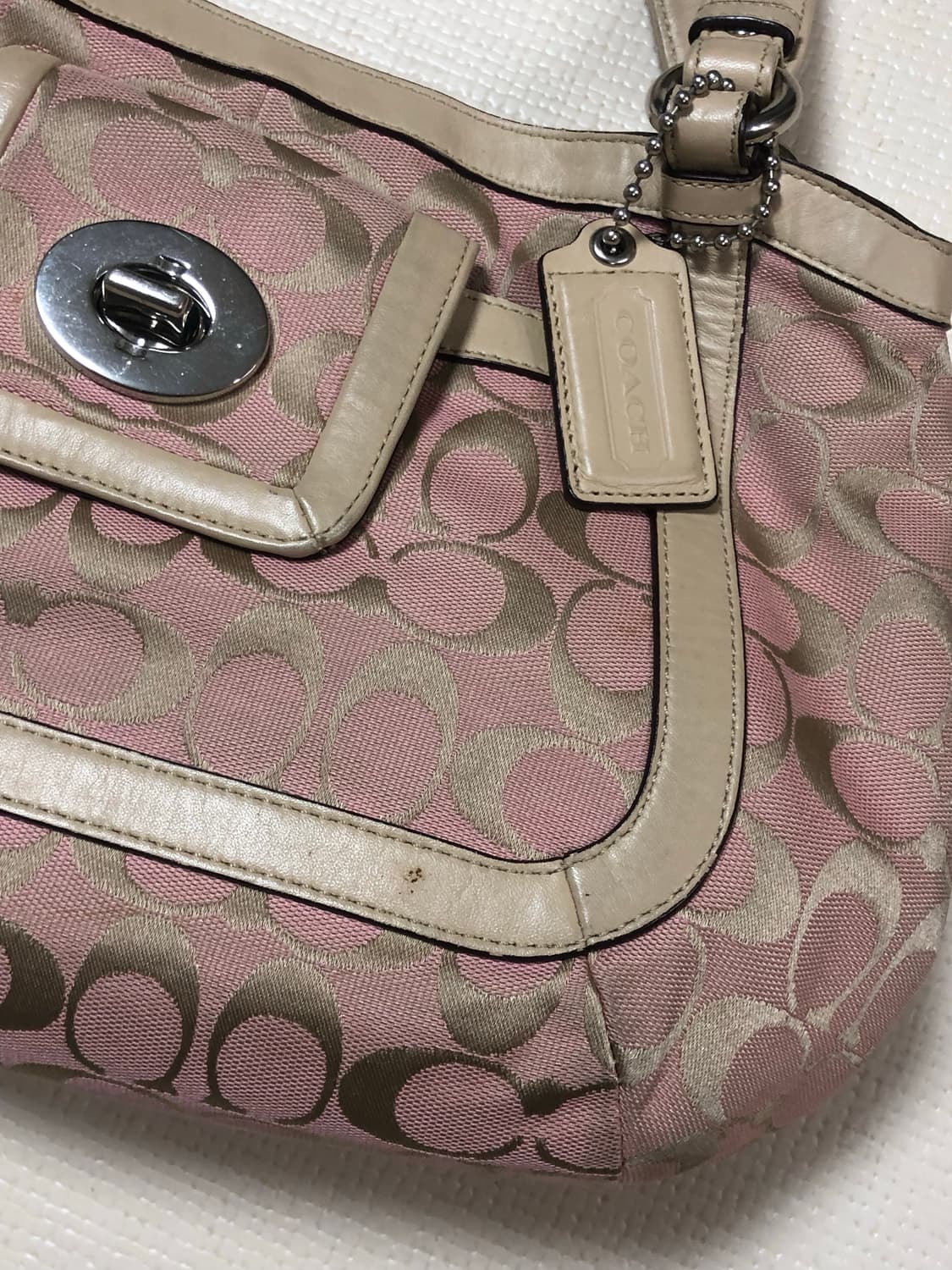 빈티지 코치 핑크 토트백 상품이미지10