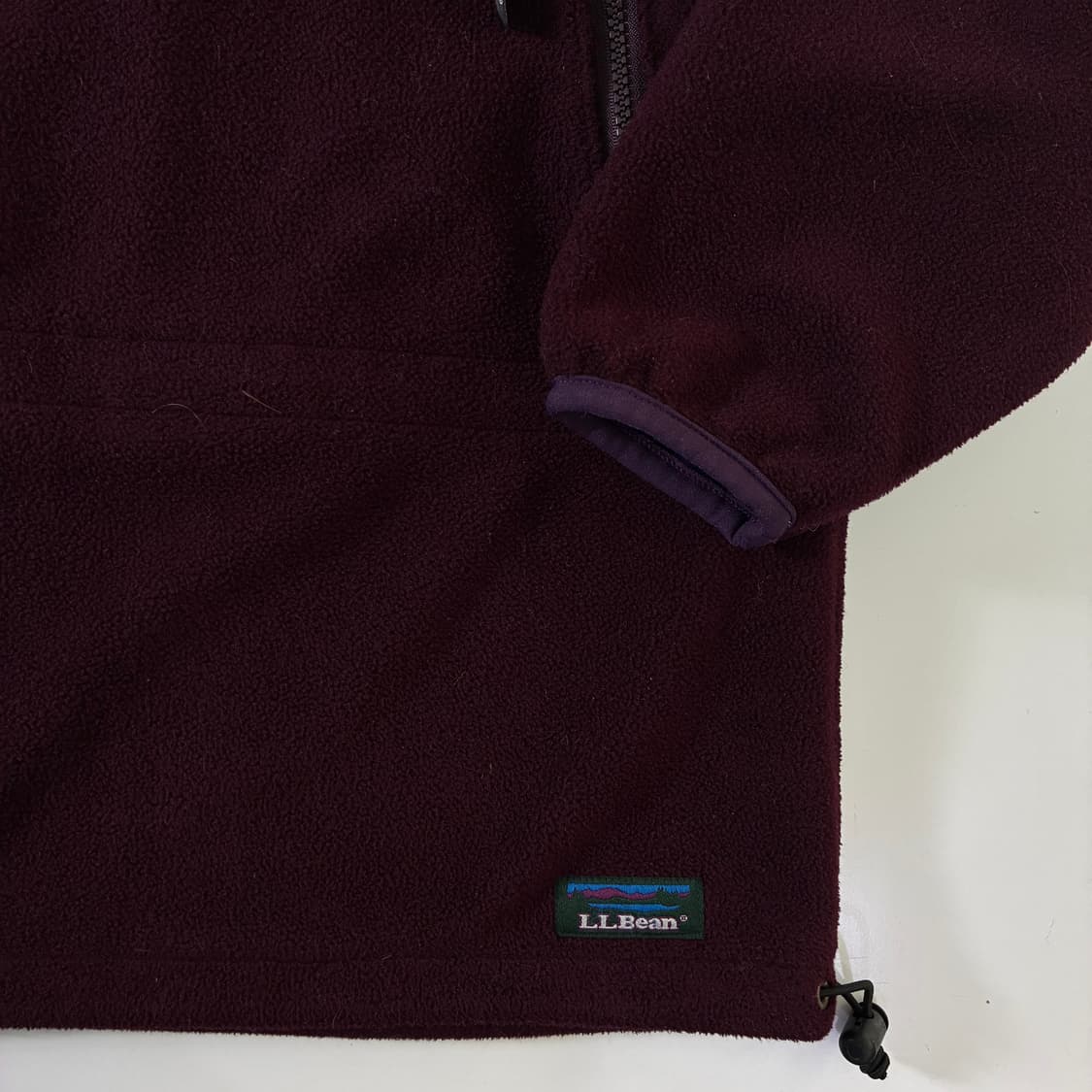 L.L Bean  엘엘빈 90,s 폴라텍 버건디 반집업 후드 플리스 상품이미지4