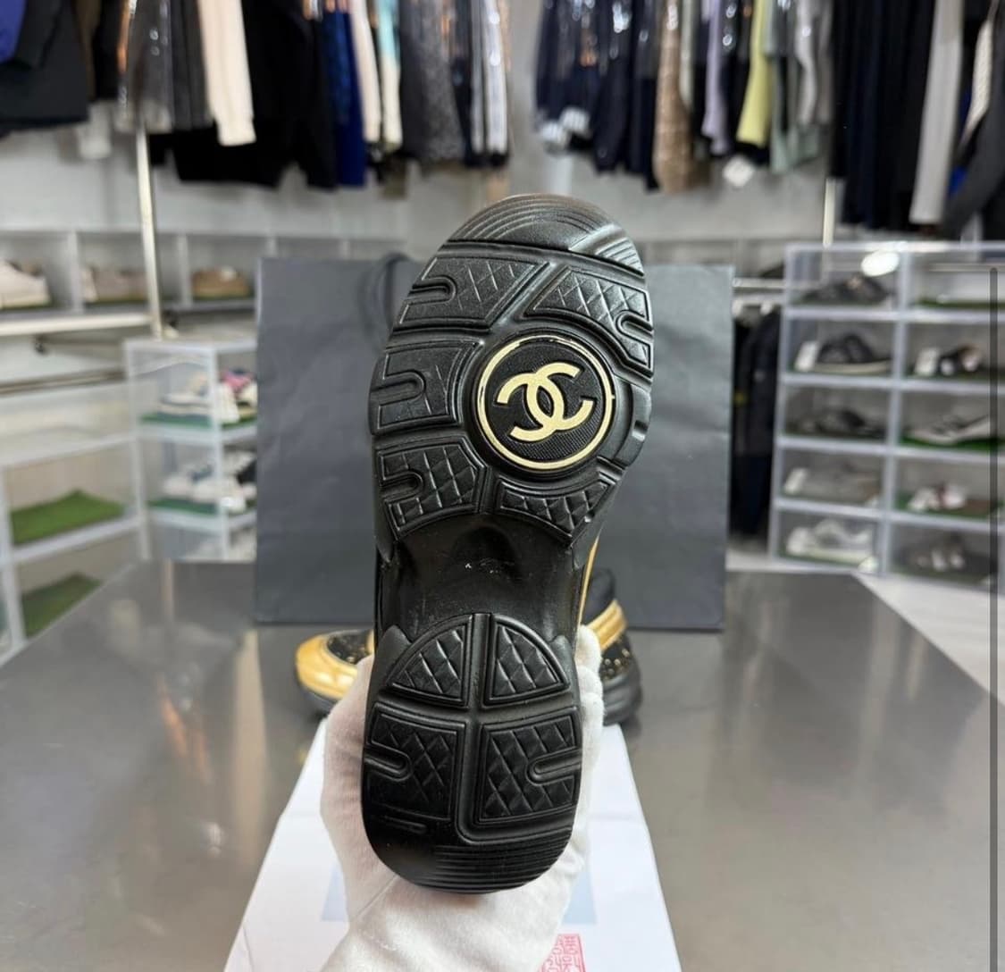 [리오브전포점] 샤넬 CC 로고 트위드 골드 레더 스니커즈 상품이미지3