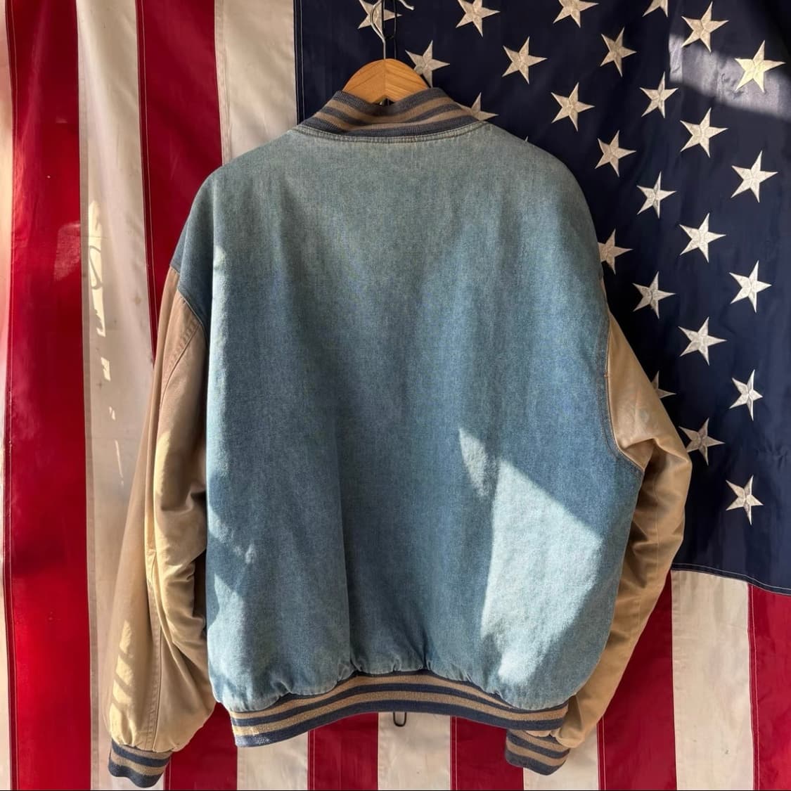 빈티지 헤비 데님 바시티 자켓 상품이미지4