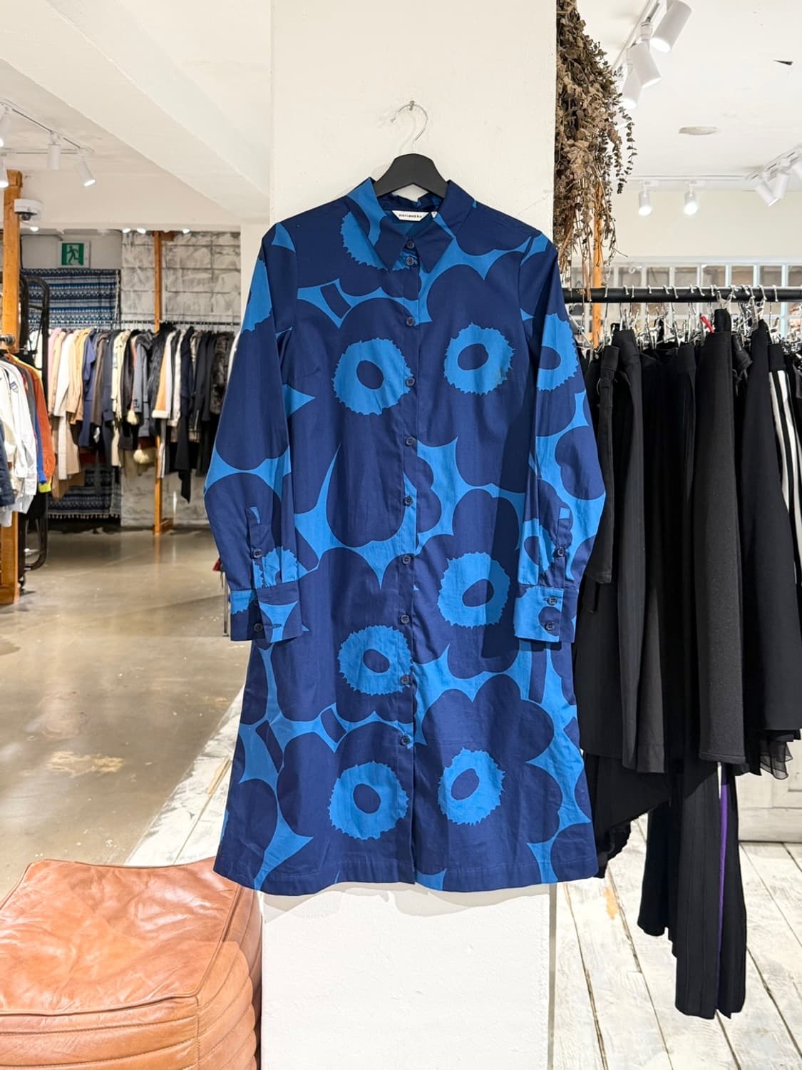 마리메꼬 블루 우니꼬 패턴 셔츠 원피스 상품이미지1