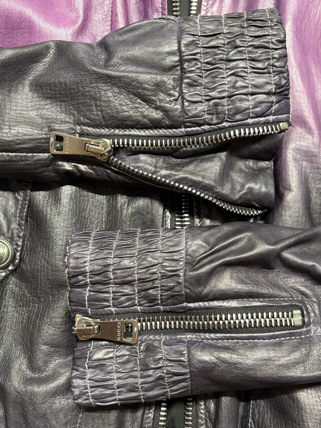 구찌 09ss 그라데이션 레더 바이커 자켓 상품이미지7