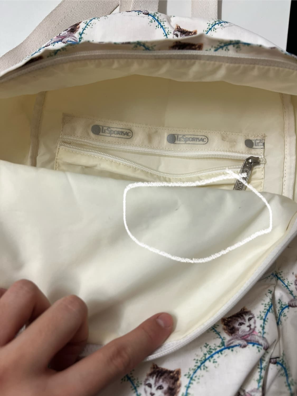 폴앤조 x 레스포삭 고양이 백팩 -아이보리 🍨 상품이미지4