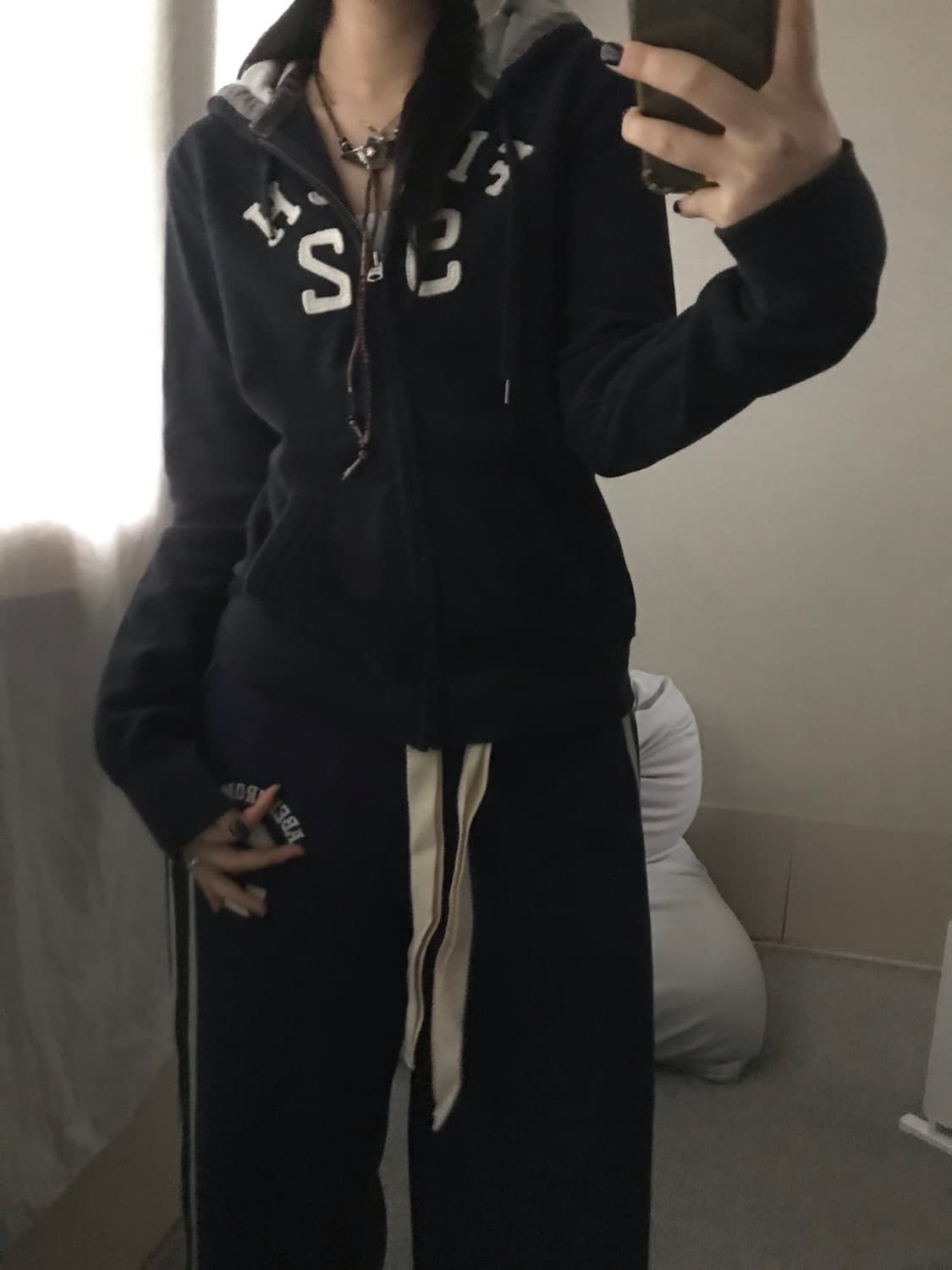 아베크롬비 네이비 딱붙핏 후드집업 상품이미지2