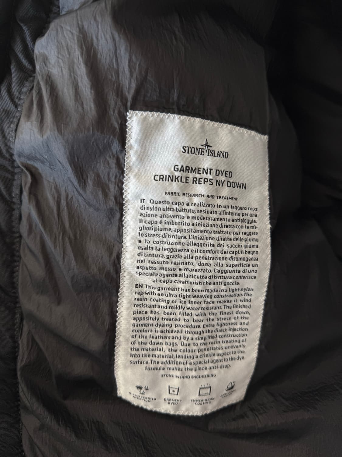 [M] 스톤아일랜드 크링클랩스 후드 롱패딩 상품이미지6