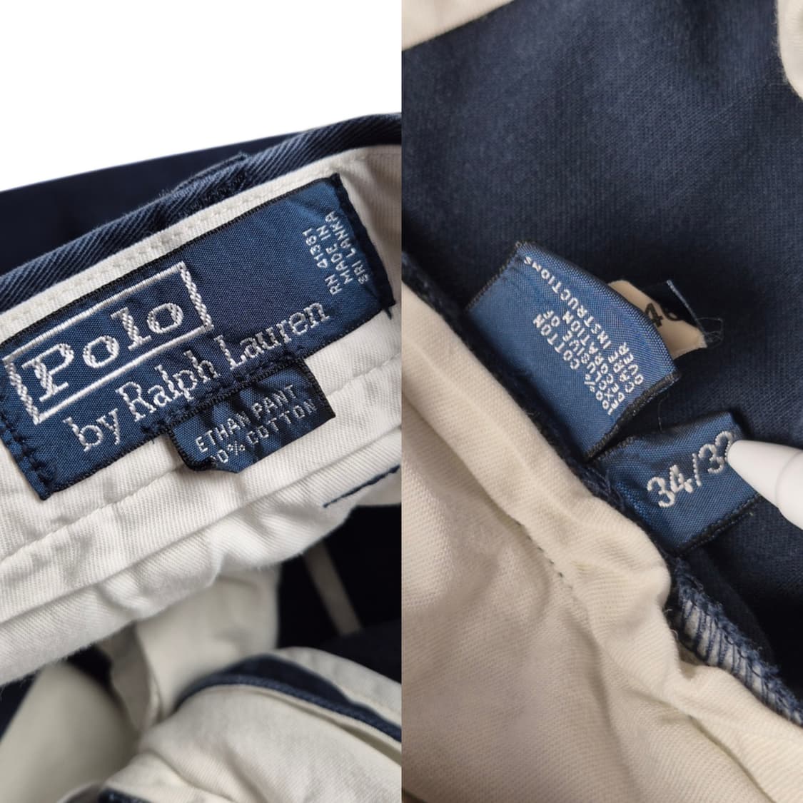 [34x32] 폴로 랄프로렌 00s 투턱 치노팬츠 네이비 상품이미지9