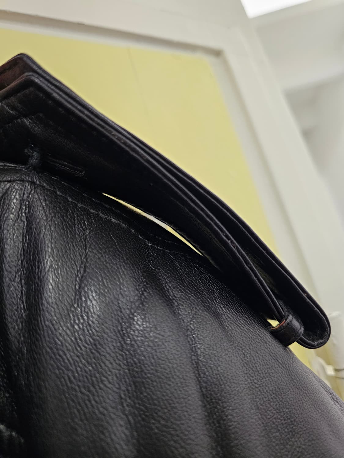 80's Banana Republic 벨티드 더블 트렌치 램스킨 미들자켓 상품이미지5