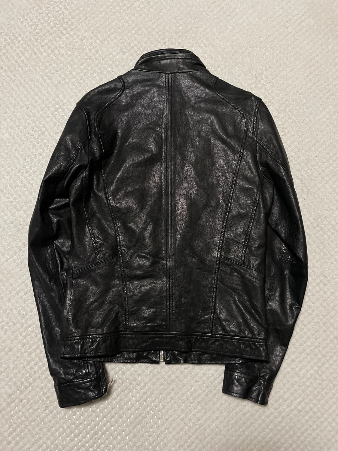 광희시장 웨스턴 무드 램스킨 양가죽 절개 레더 자켓 상품이미지2