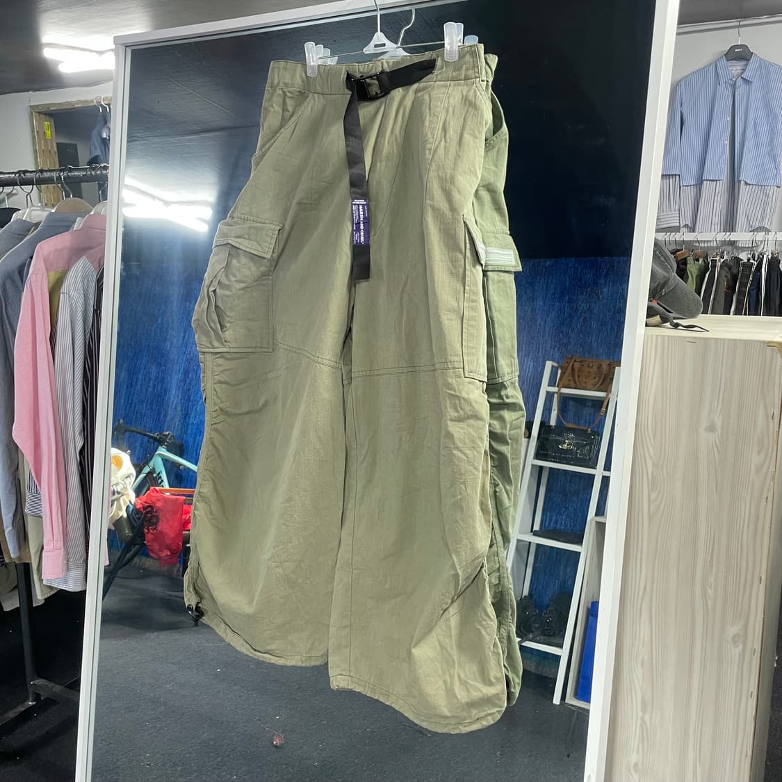 Harsh and cruel 카키 와이드 카고팬츠 S 상품이미지4