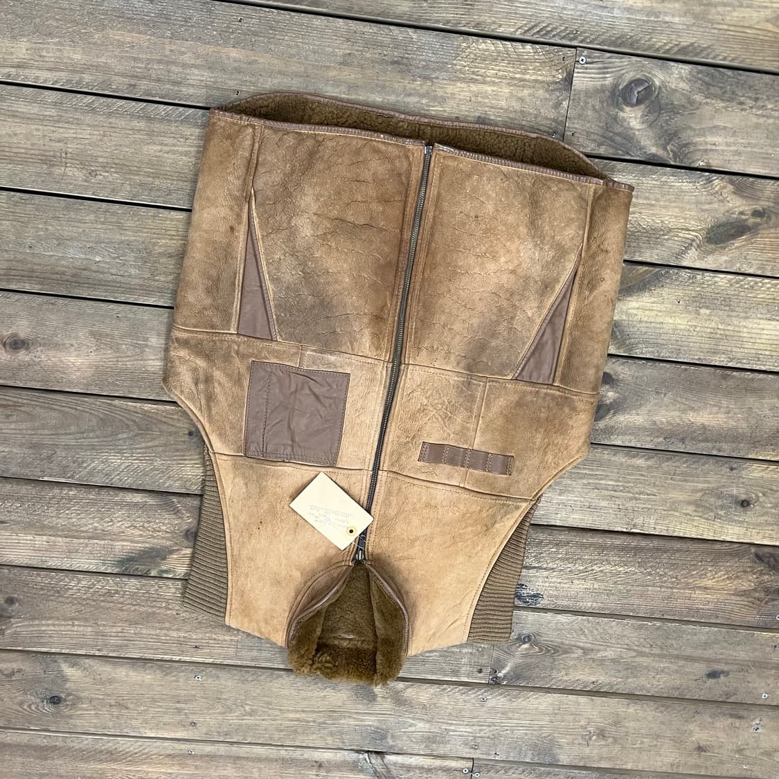 80s 뉴질랜드산 양가죽 양모 무스탕 베스트 빈티지 상품이미지1