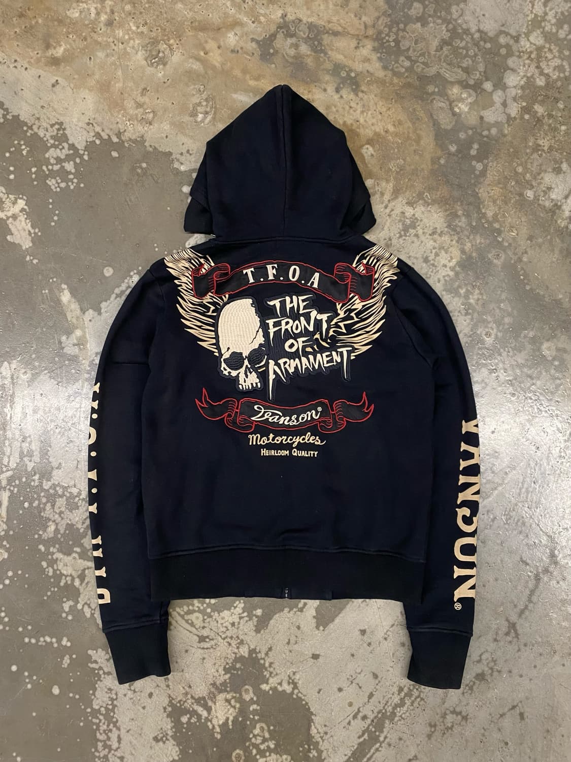 밴슨 X TFOA 스컬자수 후드집업 M  상품이미지1