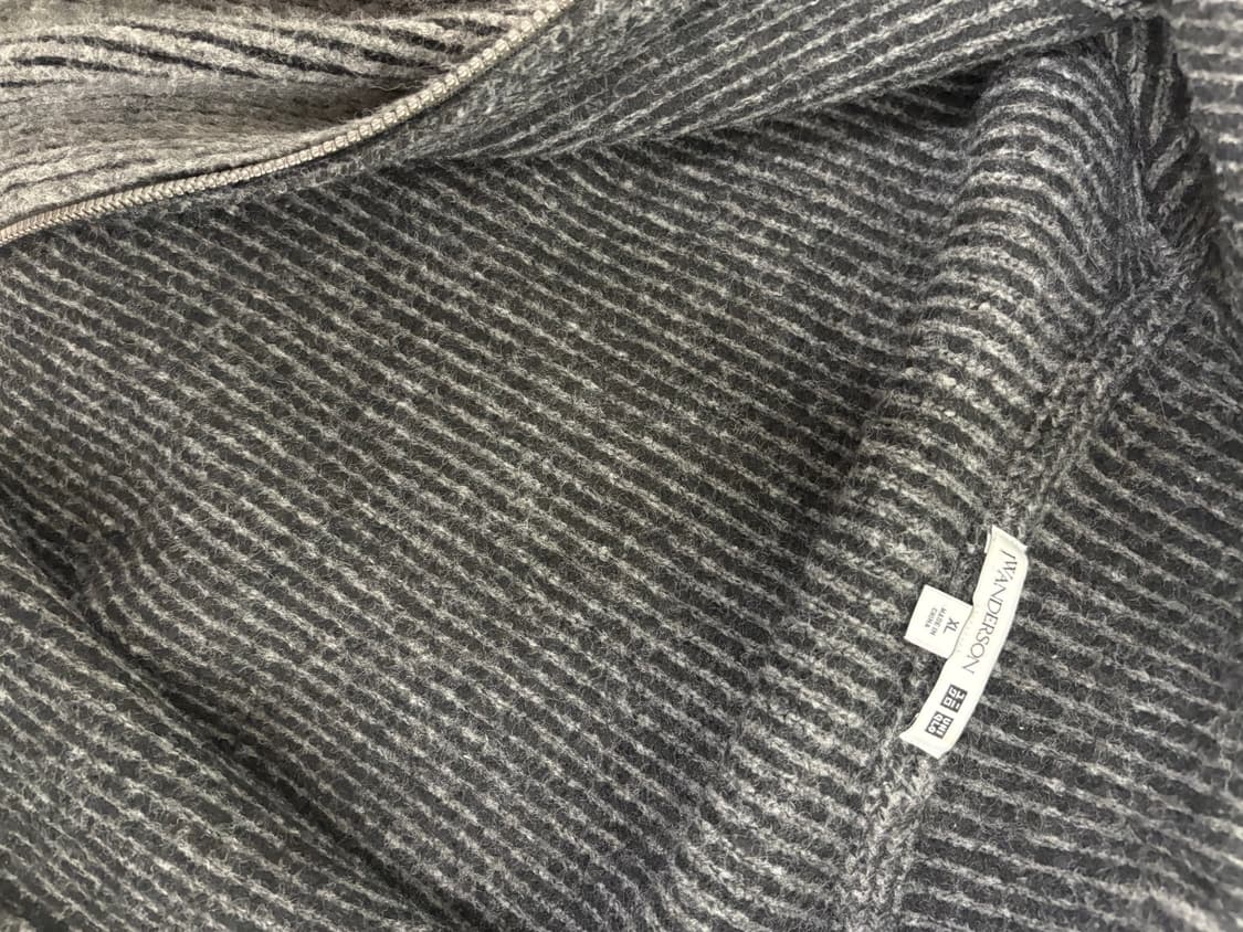 유니클로 x JW 앤더슨 수플레얀 풀집 스웨터 그레이 XL 상품이미지3