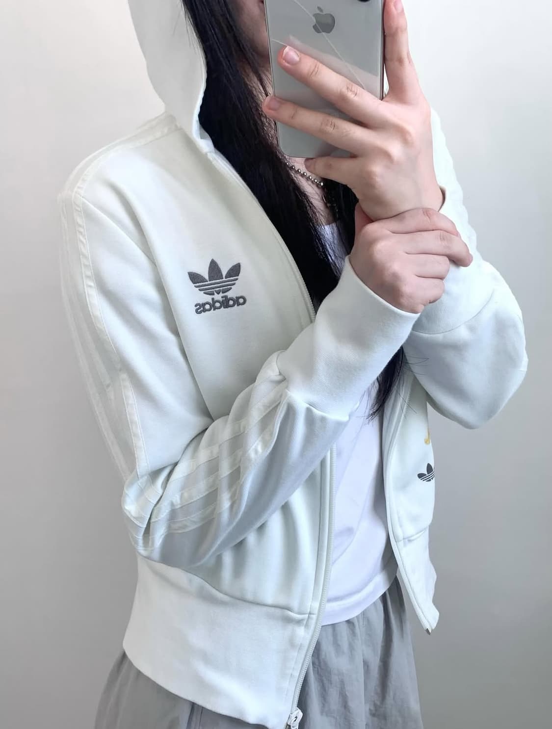 Adidas 아디다스 크림아이보리 후드 져지  상품이미지1